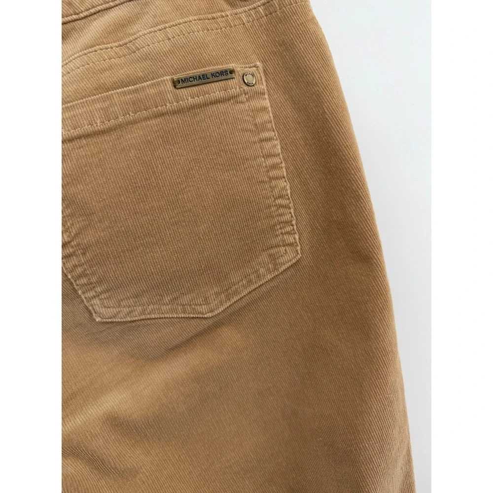 Michael Kors Womens Camel Tan Corduroy Skinny Pants Size 6‎ Mid Rise Five Pocket